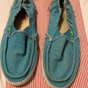 Teal Sanuk Slip Ons